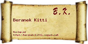 Beranek Kitti névjegykártya